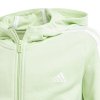 Bluza adidas 3 Stripes Full-Zip Hoodie girls IS2632 zielony 140 cm