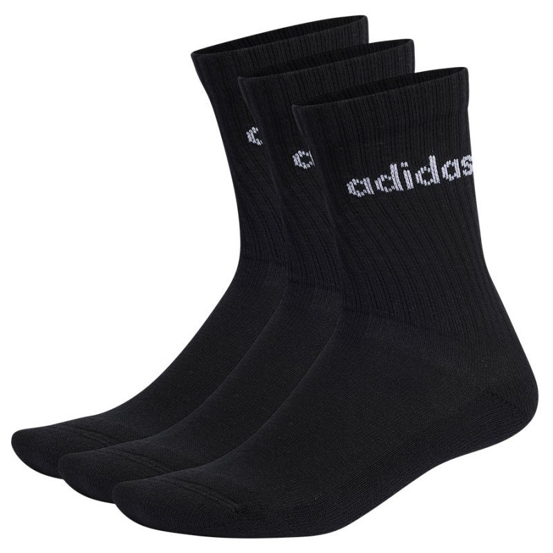 Skarpety adidas  Linear Crew Cushioned 3PP IC1301 czarny 40-42
