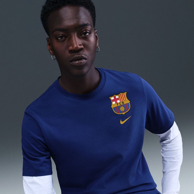 Koszulka Nike FC Barcelona Crest Tee HQ8396-455 L niebieski