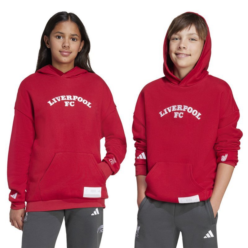 Bluza adidas Liverpool FC Hoody Junior JW7879 czerwony 164 cm