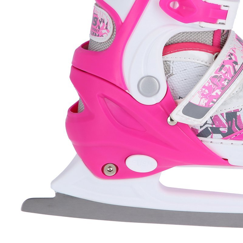 NF10927 A 2w1 DARK PINK ROZM.M(35-38) ŁYŻWOROLKI Z WYM. PŁ. FIGUROWĄ NILS EXTREME