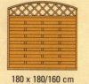 L23 płot lamelowy z jednym łukiem oraz kratką (180x180)