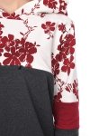 MijaCulture – Cute 2 in1 Maternity and Nursing Pullover Sweater Sweatshirt Jane 7144 Graphite / Burgundy