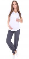 MijaCulture - Relaxed Casual Maternity Pants Trousers Harem Alladin 4069/M58 Grey