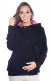 MijaCulture - Maternity Warm Fleece Hoodie / Jacket / Sweatshirt / for Baby Carriers 4047/M51 Black