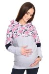 MijaCulture – Cute 2 in1 Maternity and Nursing Pullover Sweater Sweatshirt Jane 7144 Melange / Apricot