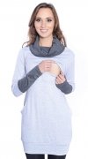 MijaCulture - 2 in1 Maternity & Nursing breastfeeding warm Sweatshirt Pullover Maddy 7115A Melange / Graphit