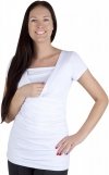 MijaCulture - bluzka z paskiem 2 w 1 ciążowa i do karmienia 4005/M17 biały1