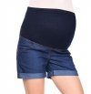 MijaCulture - Maternity Shorts Pants Trousers with Over Bump Panel 3086/M13 Denim Blue