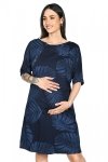 MijaCulture - Labour nightdress 4128 M96 navy/leaves