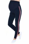 MijaCulture Casual maternity pants with stripe Tommy 9090 dunkelblau