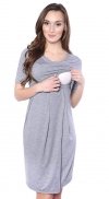 MijaCulture  2 in1 Maternity Pregnancy and Nursing Dress Lora 7132 Grey