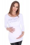 Shirt 2 w1 maternity and nursing „Perfectly Imperfect” 3/4 sleeve 9084 white