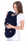 MijaCulture - Maternity fleece warm Baby Universal Windproof Carrier Cover 4022/M37 Navy Blue /  Birds