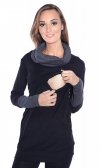 MijaCulture - 3 w 1 bluza ciążowa i do karmienia „Maddy” 7115 czarny/grafit