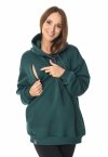 MijaCulture - 3 w 1 ciepła bluza ciążowa i do karmienia z kapturem „Naomi” M016 zielony