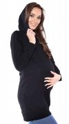 MijaCulture – 3 w 1 długa bluza ciążowa i do karmienia „Lila” 1036  czarny
