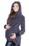 MijaCulture - kurtka softshell 3D ciążowa i do noszenia dziecka M55/4068 szary