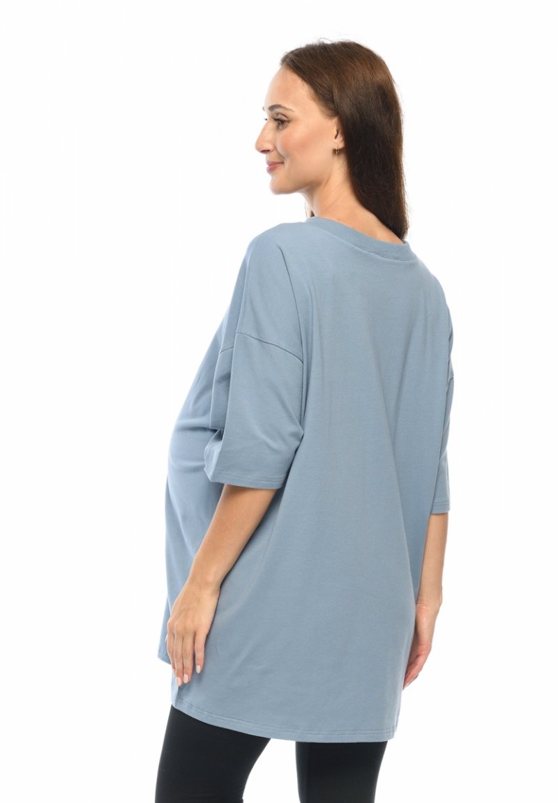 MijaCulture - maternity and breastfeeding T-shirt / nightdress Amber M024 blue