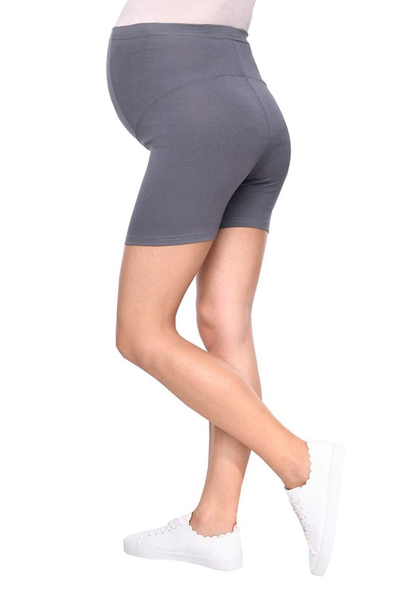 MijaCulture comfortable casual maternity short leggings shorts 1053 Grey