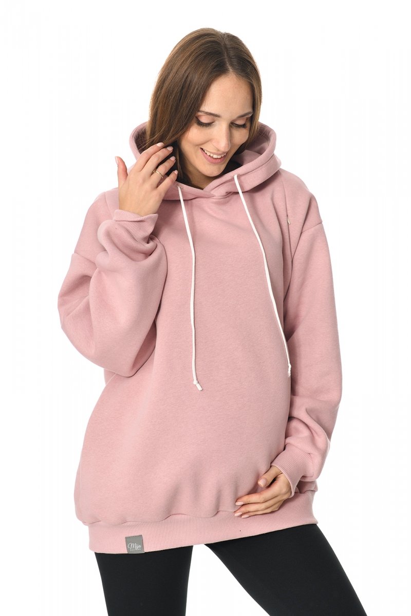 MijaCulture hoodie for pregnant women and breastfeedinf &quot;Naomi&quot;  M016 Pink