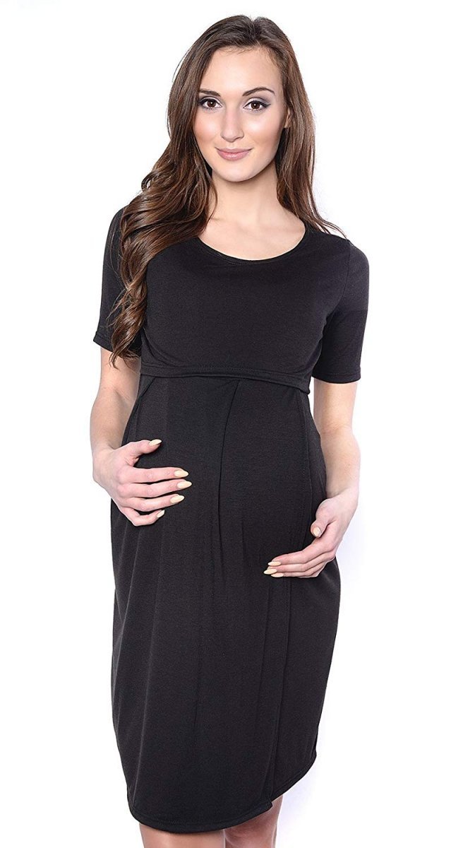 MijaCulture  2 in1 Maternity Pregnancy and Nursing Dress &quot;Lora&quot; 7132 Black