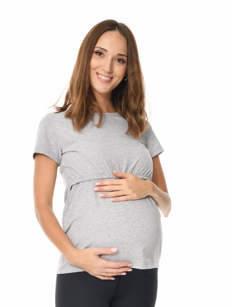 MijaCulture  2 in 1 Maternity and breastfeeding top M018 Camila Melange