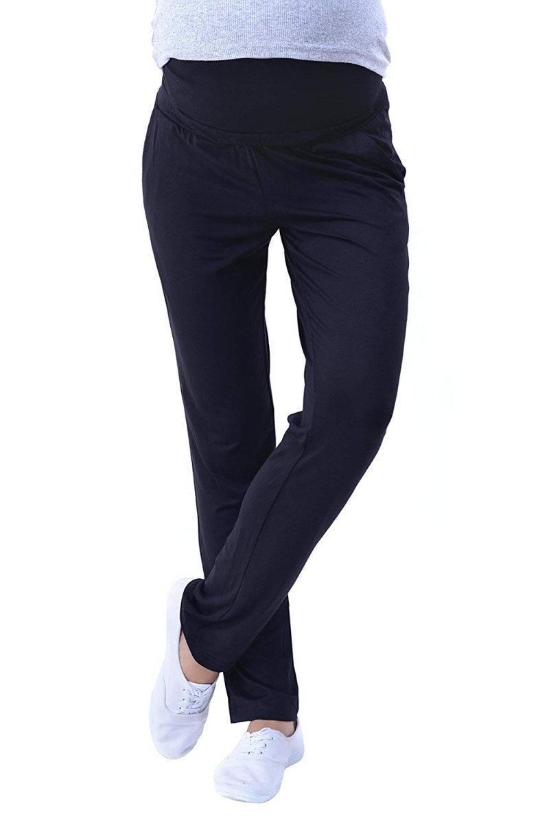 MijaCulture - Maternity Casual Light Comfortable Trousers Pants Over Bump 4092/M53 Black