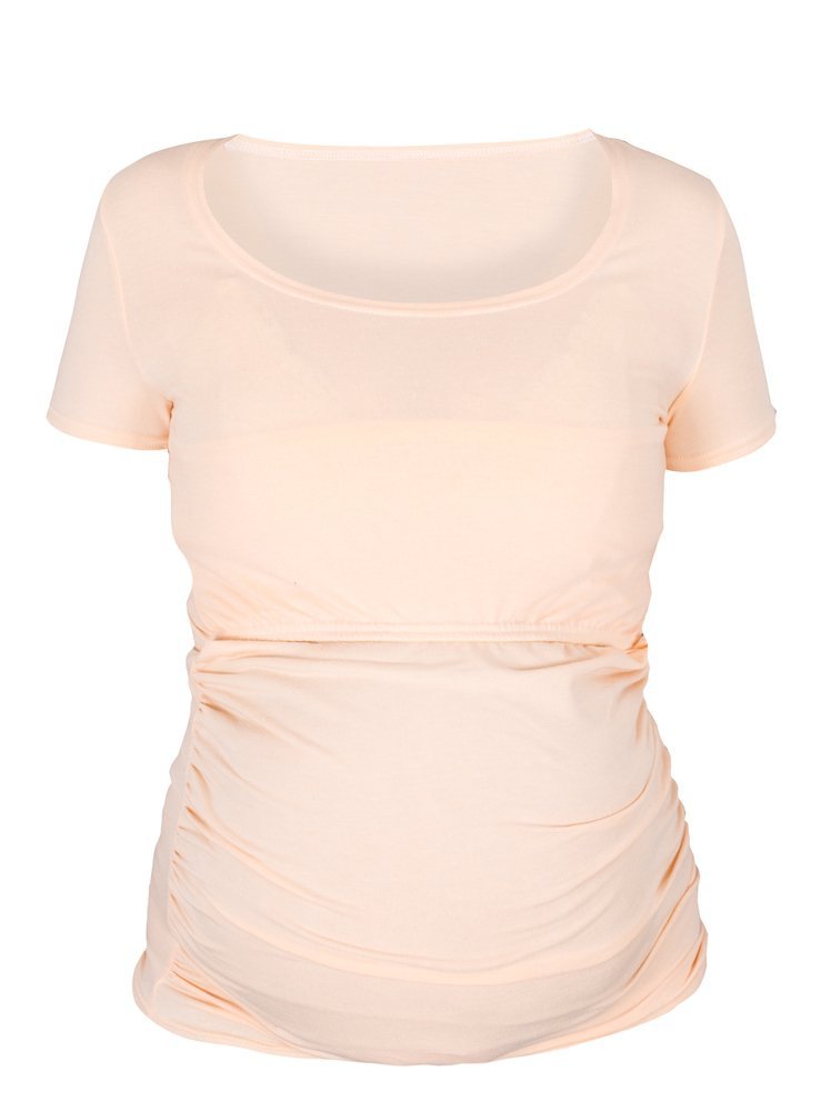 MijaCulture - 2 in 1 Maternity and nursing shirt 7151 apricot