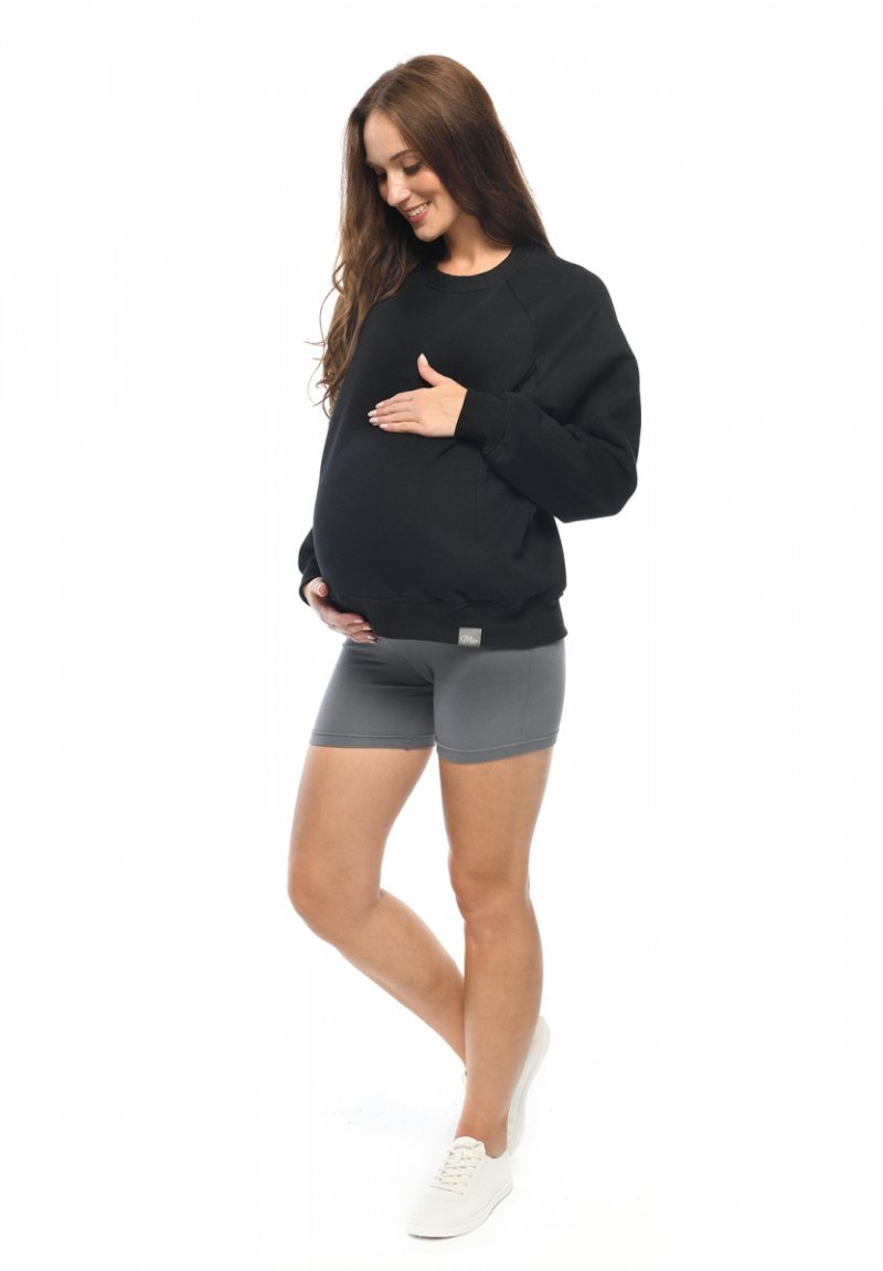 MijaCulture - 3 in 1 light super soft maternity and nursing sweatshirt "Olivia" M019 Black