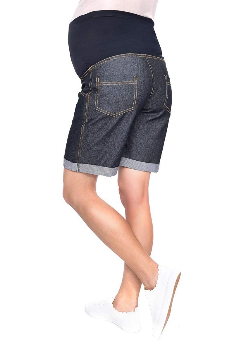 MijaCulture – Maternity Shorts Bermudas pants cropped Capri Denim Jeans trousers 4006/M26  Denim Blue