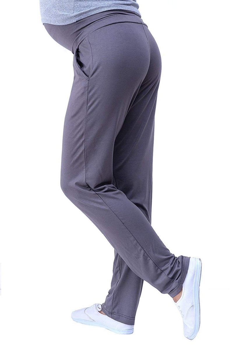 MijaCulture - Maternity Casual Light Comfortable Trousers Pants Over Bump 4092/M53 Graphit