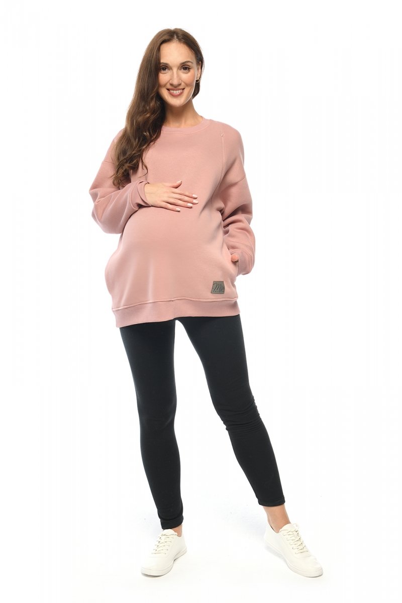 MijaCulture - 3 in 1 oversize maternity and nursing sweatshirt "Miley" M020 Dirty pink