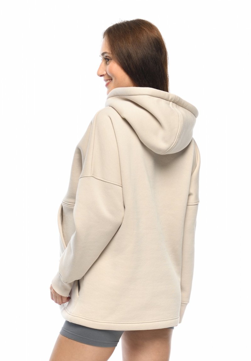 MijaCulture hoodie for pregnant women and breastfeeding  "Megan"  M021 Beige