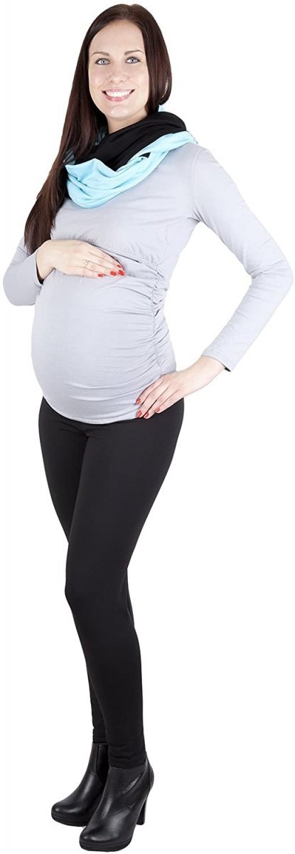 MijaCulture - Komfortowe legginsy ciążowe zimowe 1034 czarne6