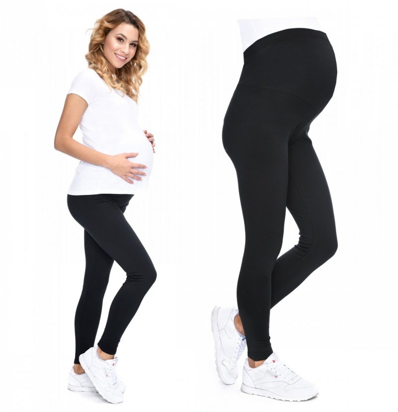 MijaCulture - Komfortowe legginsy ciążowe zimowe 1034 czarne1