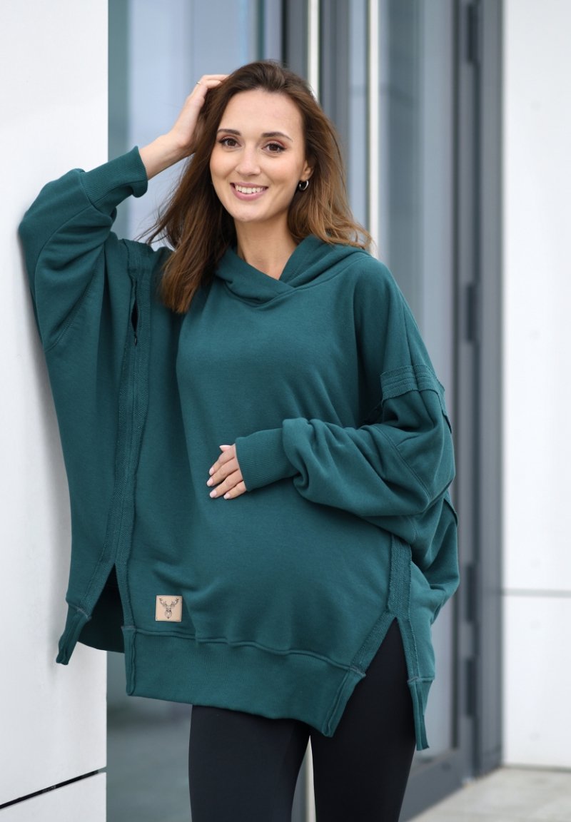 MijaCulture hoodie for pregnant women and breastfeeding &quot;Victoria&quot;  Green