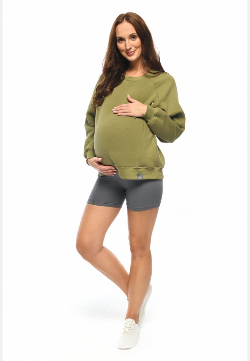 MijaCulture - 3 in 1 light super soft maternity and nursing sweatshirt "Olivia" M019 Green