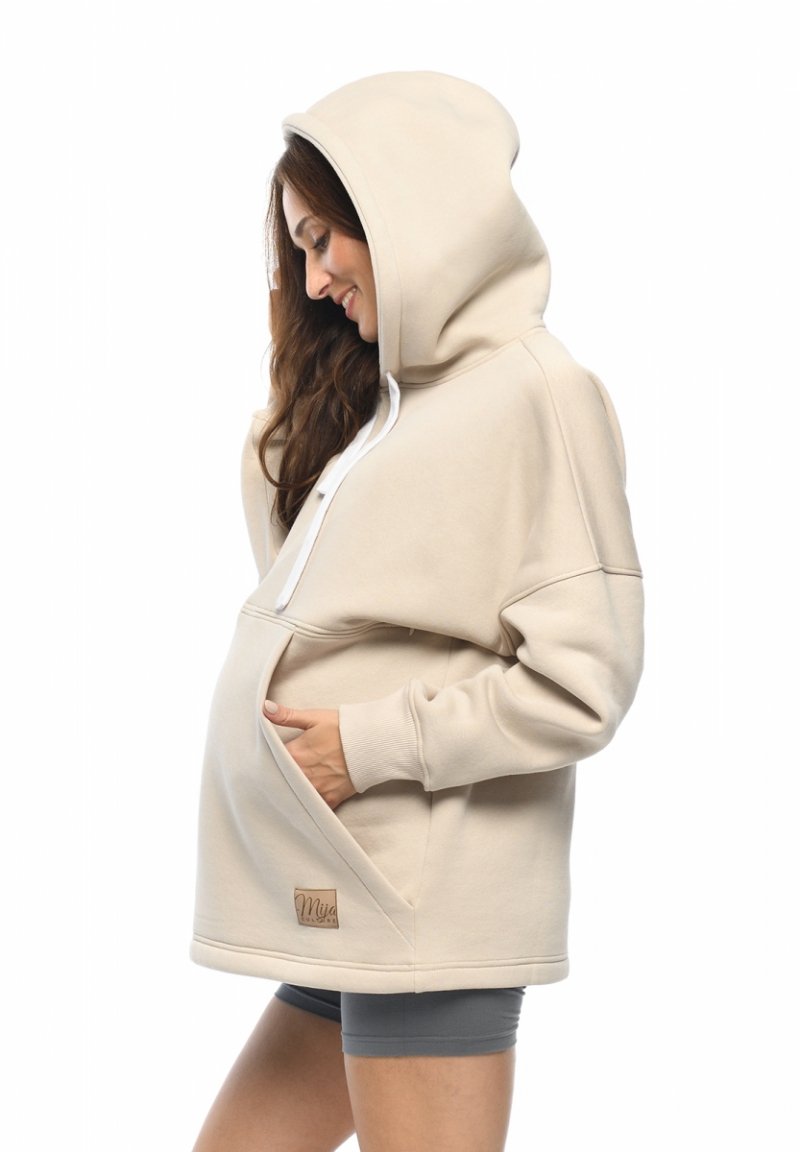 MijaCulture hoodie for pregnant women and breastfeeding  "Megan"  M021 Beige