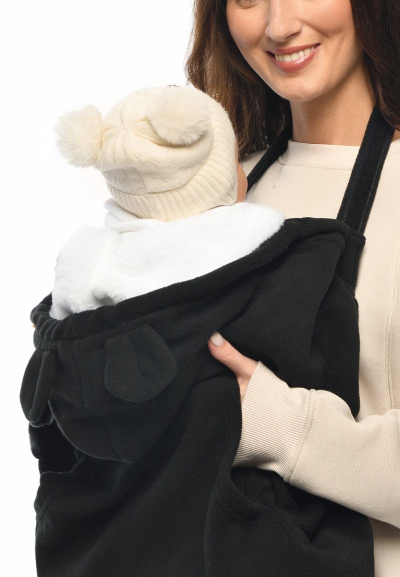 MijaCulture - Maternity fleece warm Baby Universal Windproof Carrier Cover 4023 Black / white