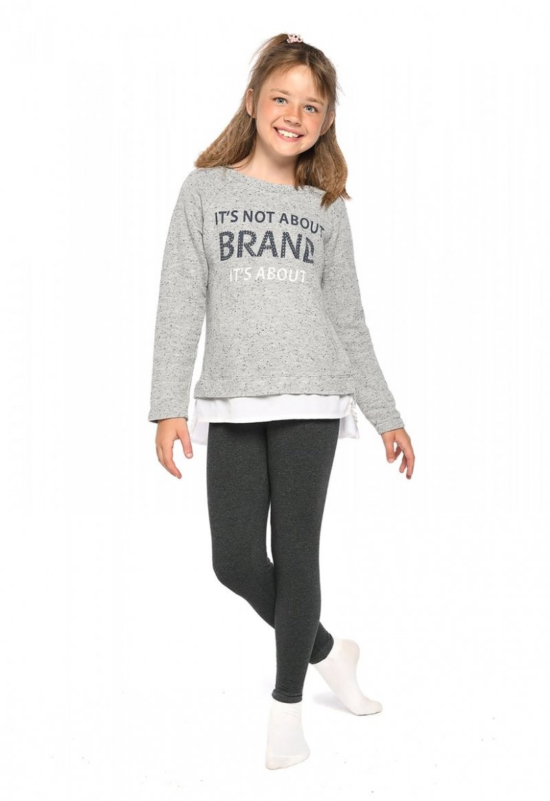 Legginsy dziewczęce zimowe getry dla dzieci Amelia grafit