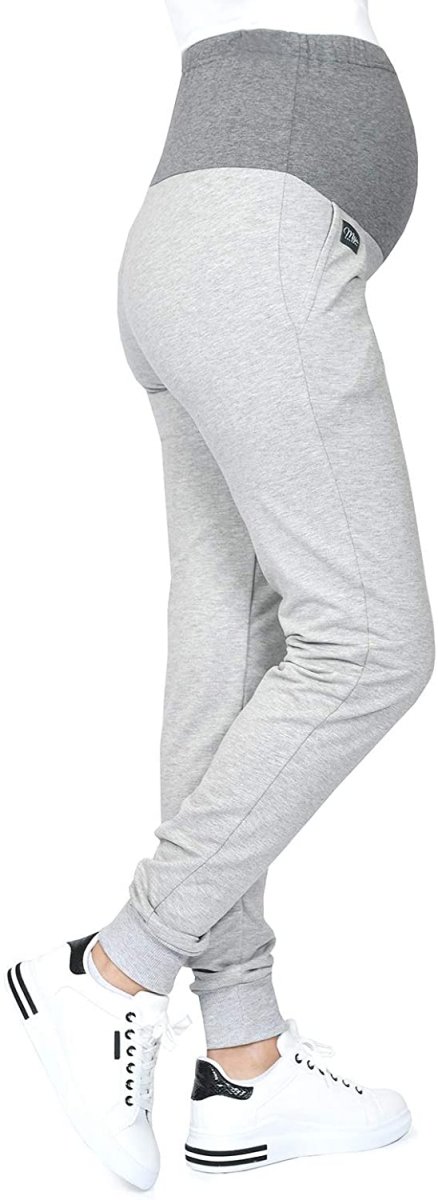 MijaCulture Wygodne spodnie dresowe ciążowe Coco M003 melanż3
