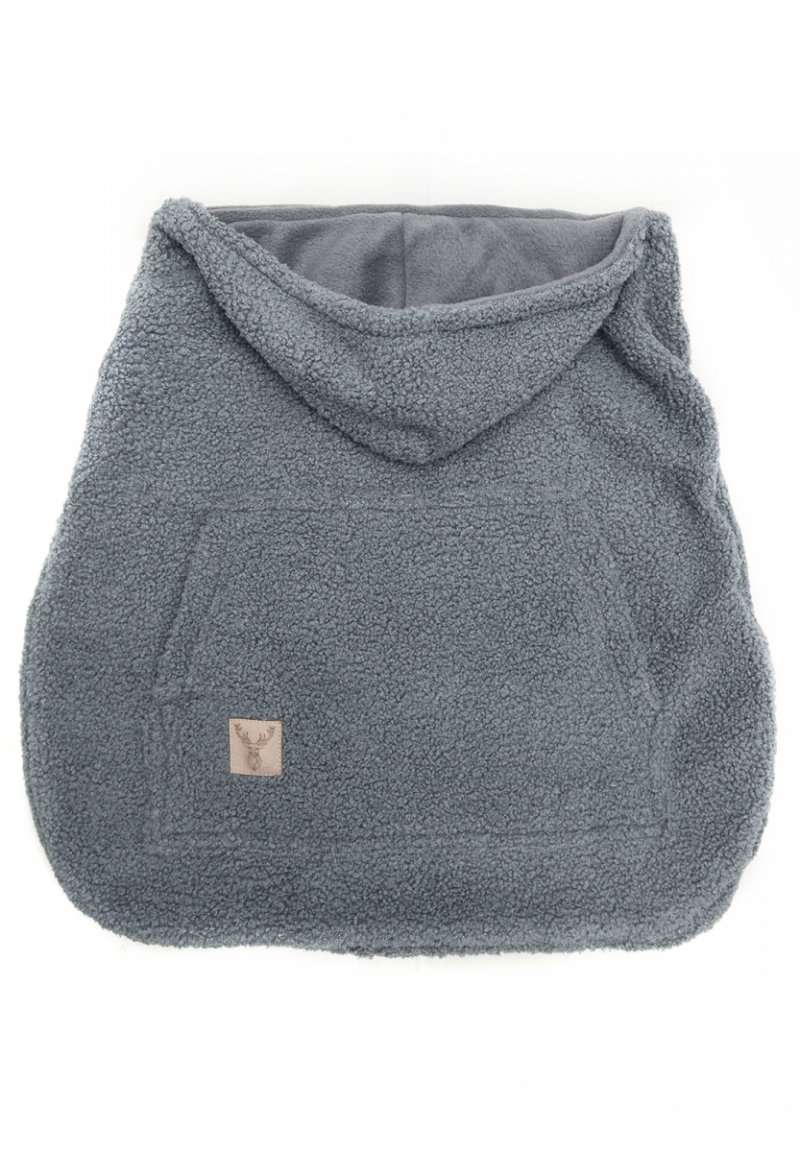 MijaCulture - ciepła osłonka baranek / miś / polar TEDDY uniwersalna do nosidełka, chusty dla niemowląt M025 szary