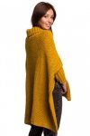 Be Knit BK049 Sweter ponczo z rękawami i golfem - miodowy