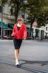 Be Knit BK074 Kardigan na guziki z szerokimi kieszeniami - pomarańczowy