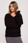 Be Knit BK075 Sweter z dekoltem w serek - czarny