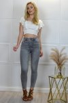 Merribel Merribel elastyczne jeansowe spodnie rurki Callinera Szare
