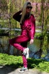 Merribel Goldenia Bordowy welurowy komplet