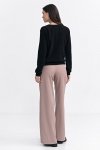 Nife Spodnie z zakładkami, wide leg - beż - SD104