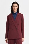 Nife Marynarka oversize, dwurzędowa - bordo - Z69